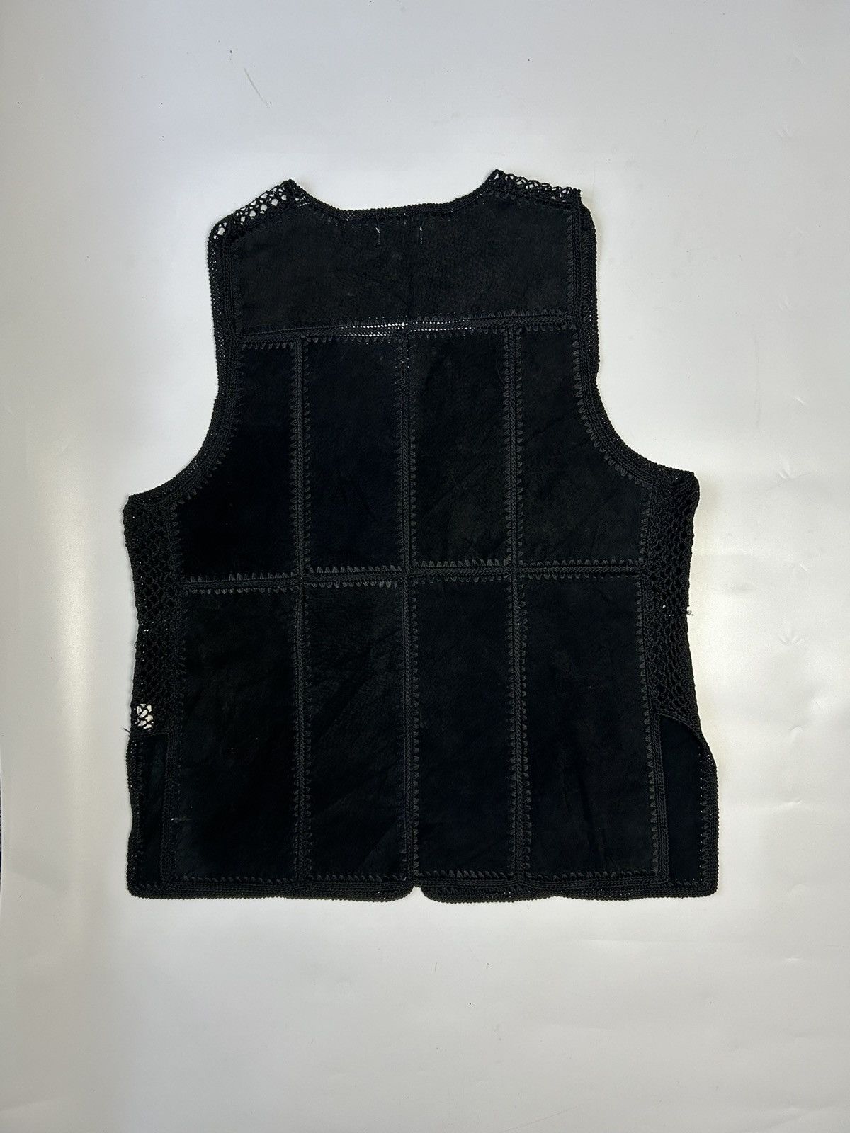 Japanese Brand MY RISCAL SUEDE AND CROCHET VEST STYLE Size ONE SIZE - 2 Thumbnail
