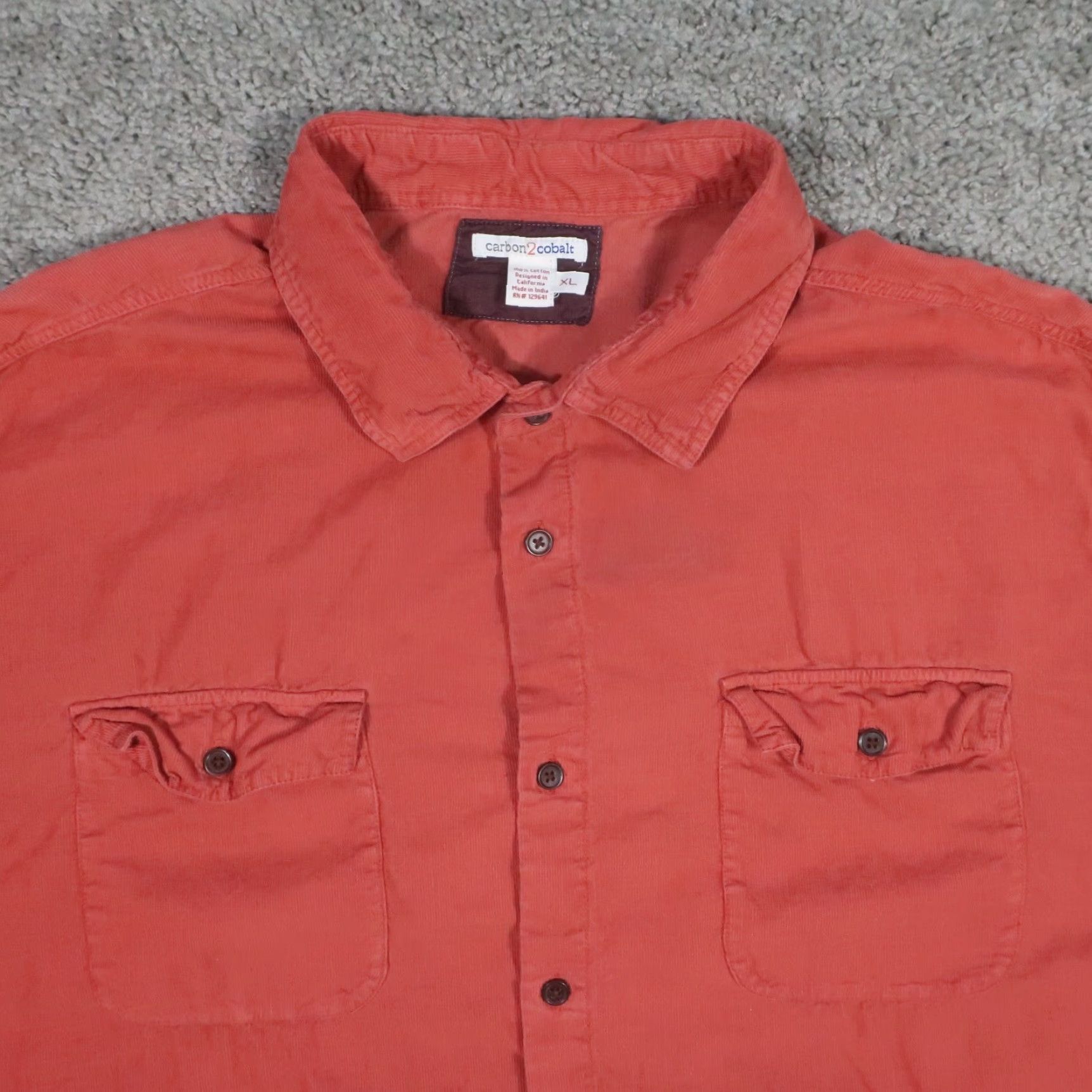 Carbon2Cobalt VINTAGE Carbon 2 Cobalt Corduroy Shirt Men XL Button Front Brick Red Aztec EUC Size US XL / EU 56 / 4 - 3 Thumbnail