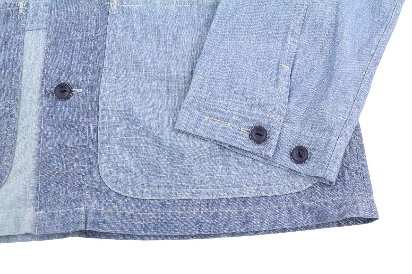 Ralph Lauren S Blue Faded Patchwork Button-Up Spread Shirt 86998 Size US S / EU 44-46 / 1 - 5 Thumbnail