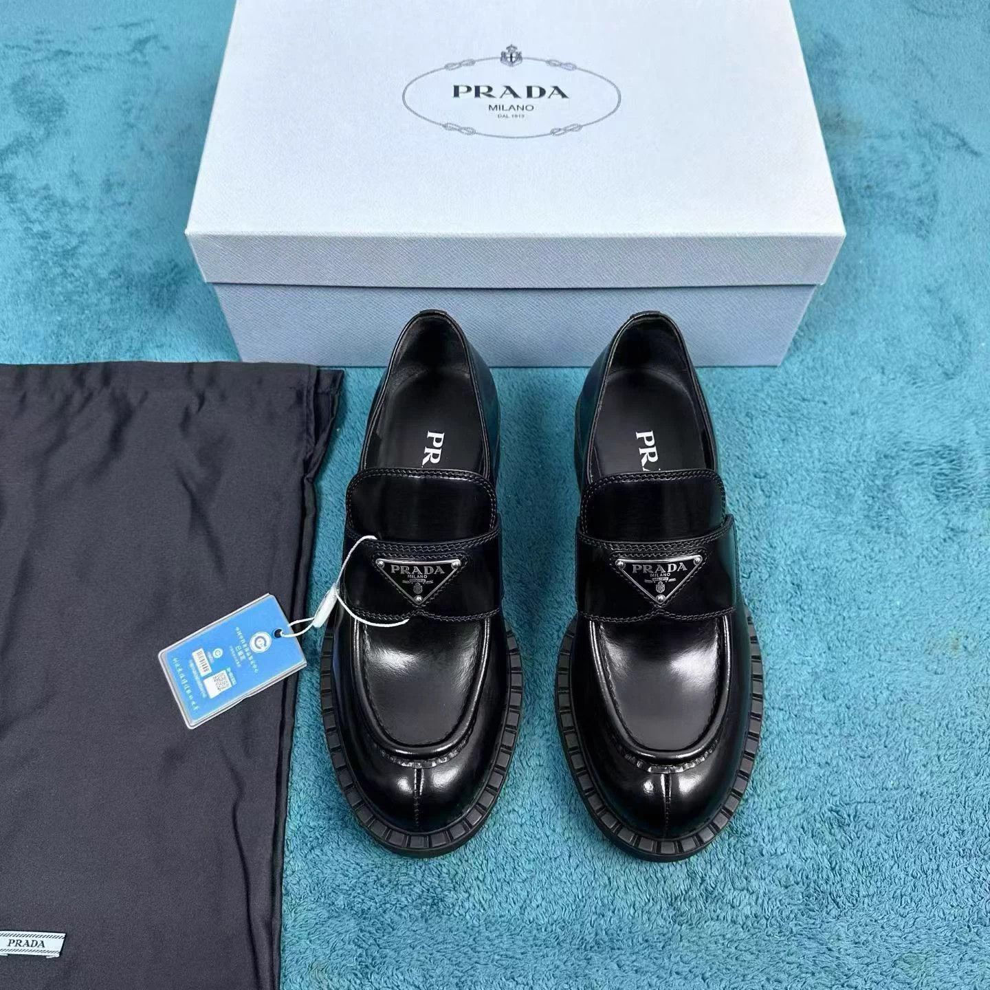 Prada Prada Leather Loafers Black 36 New Worn Once Accessories Size US 5 / IT 35 - 1 Thumbnail