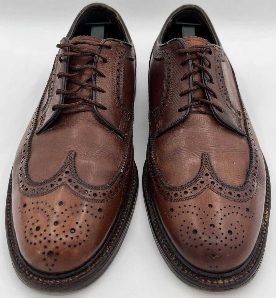 Florsheim Vintage Florsheim Royal Imperial Brown Leather Gunboat 10D Size US 10 / EU 43 - 1 Thumbnail
