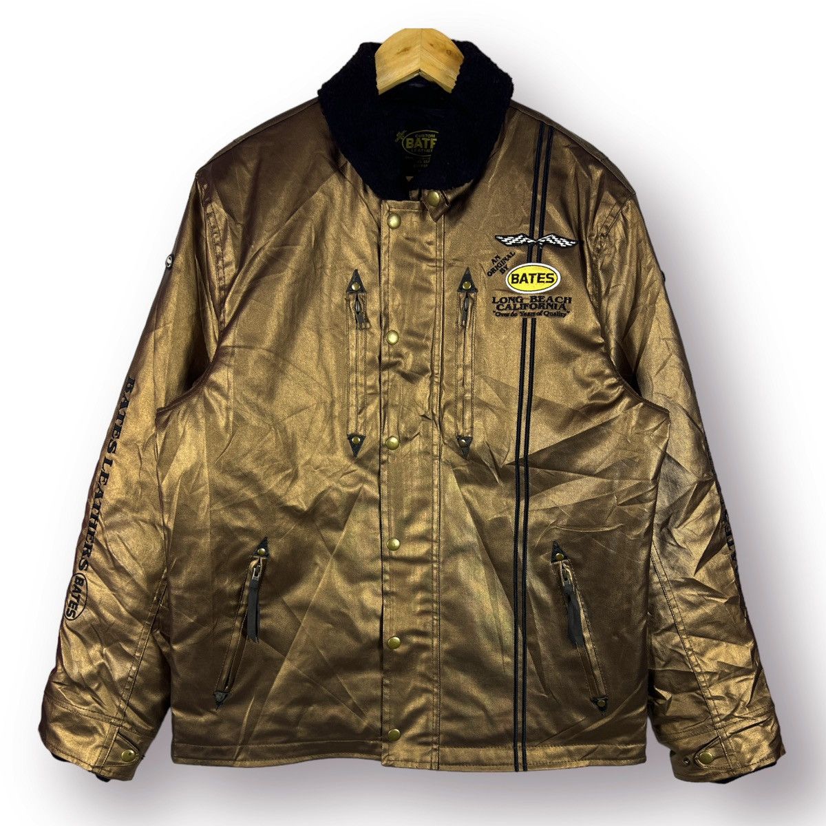 Bates Hats 🔥 BATES LEATHER LONG BEACH CARLIFORNIA RACING JACKET - XL Size US L / EU 52-54 / 3 - 2 Thumbnail