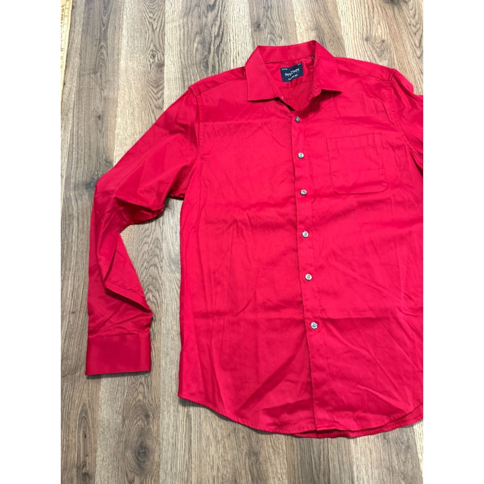 Vintage The Savile Row Company Shirt Womens Size M Red Long Sleeve Button-Up Classic Fit Size M / US 6-8 / IT 42-44 - 4 Thumbnail