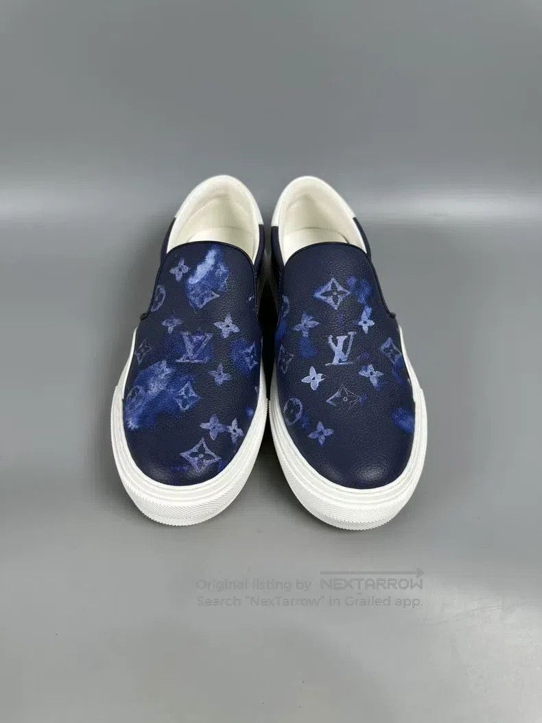 Louis Vuitton Louis Vuitton Ink-wash white and blue one-step casual shoe Size US 7 / EU 40 - 1 Thumbnail