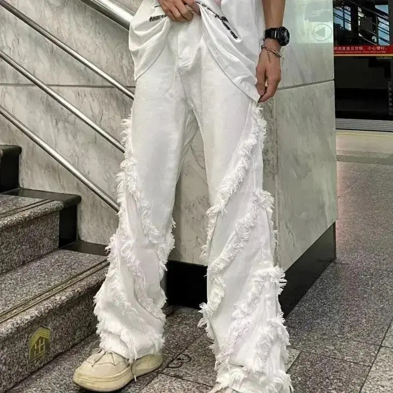 Japanese Brand Pants with raw edges loose trousers American retro style Size US 32 / EU 48 - 3 Thumbnail