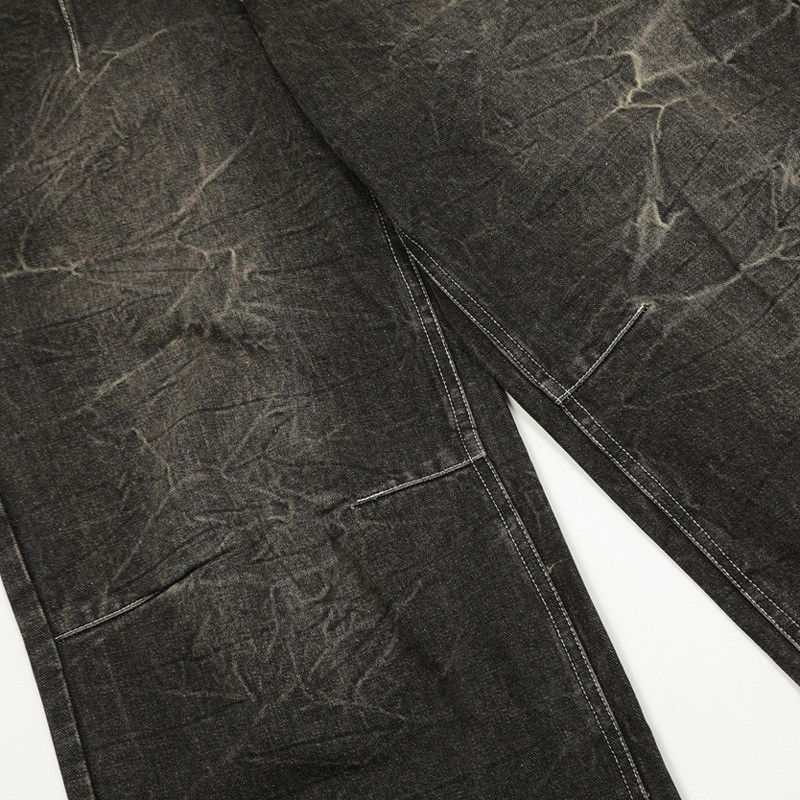 Japanese Brand × Jean Men's distressed loose lightning crack tie-dye washed jeans Size US 32 / EU 48 - 6 Thumbnail