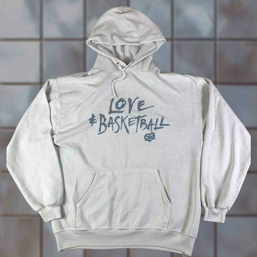 Jerzees VINTAGE Love & Basketball Movie Promo Hoodie Sweater pullover White Mens Large 2000 vtg Size US L / EU 52-54 / 3 - 1 Thumbnail