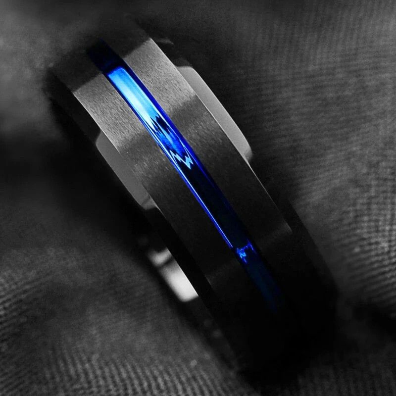 Jewelry 8mm Black Brushed Ring Size ONE SIZE - 2 Thumbnail