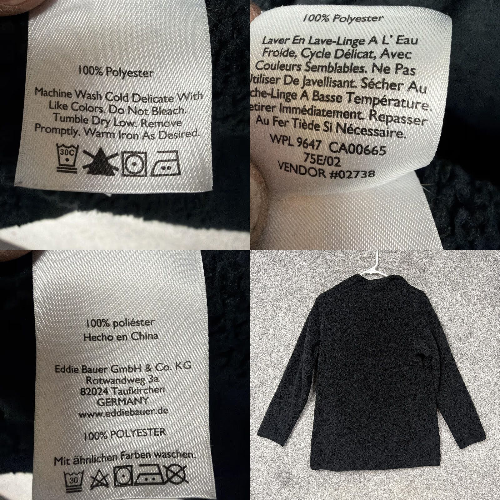 Eddie Bauer Eddie Bauer Lounge Coatigan Womens M Black Fleece Open Front Warm Cabincore Size M / US 6-8 / IT 42-44 - 8 Thumbnail