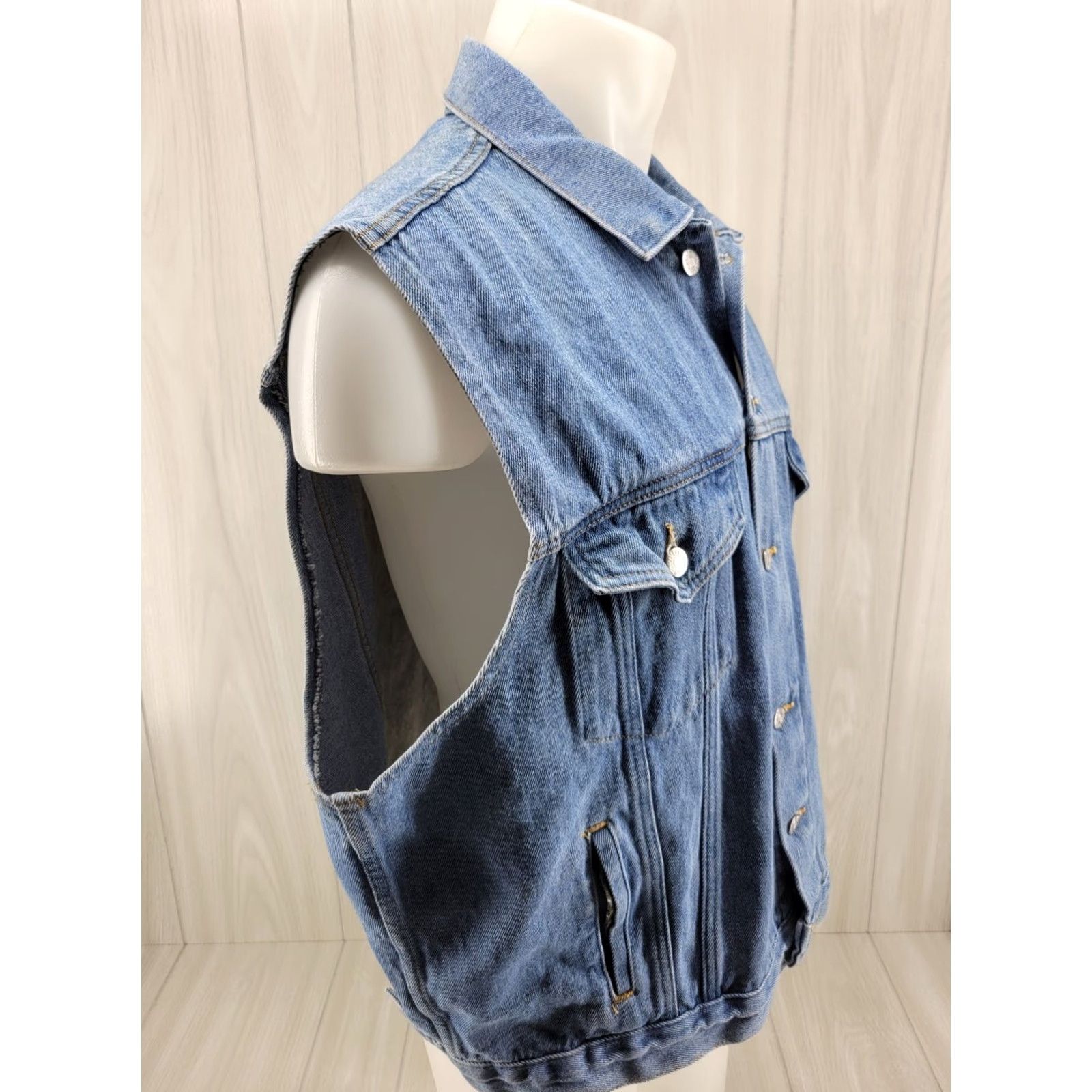 Vintage VINTAGE Snowmobile Capital West Yellowstone Jean Jacket Vest USA Large Blue Denim Mens Jacket Vest USA Size US 33 - 5 Thumbnail