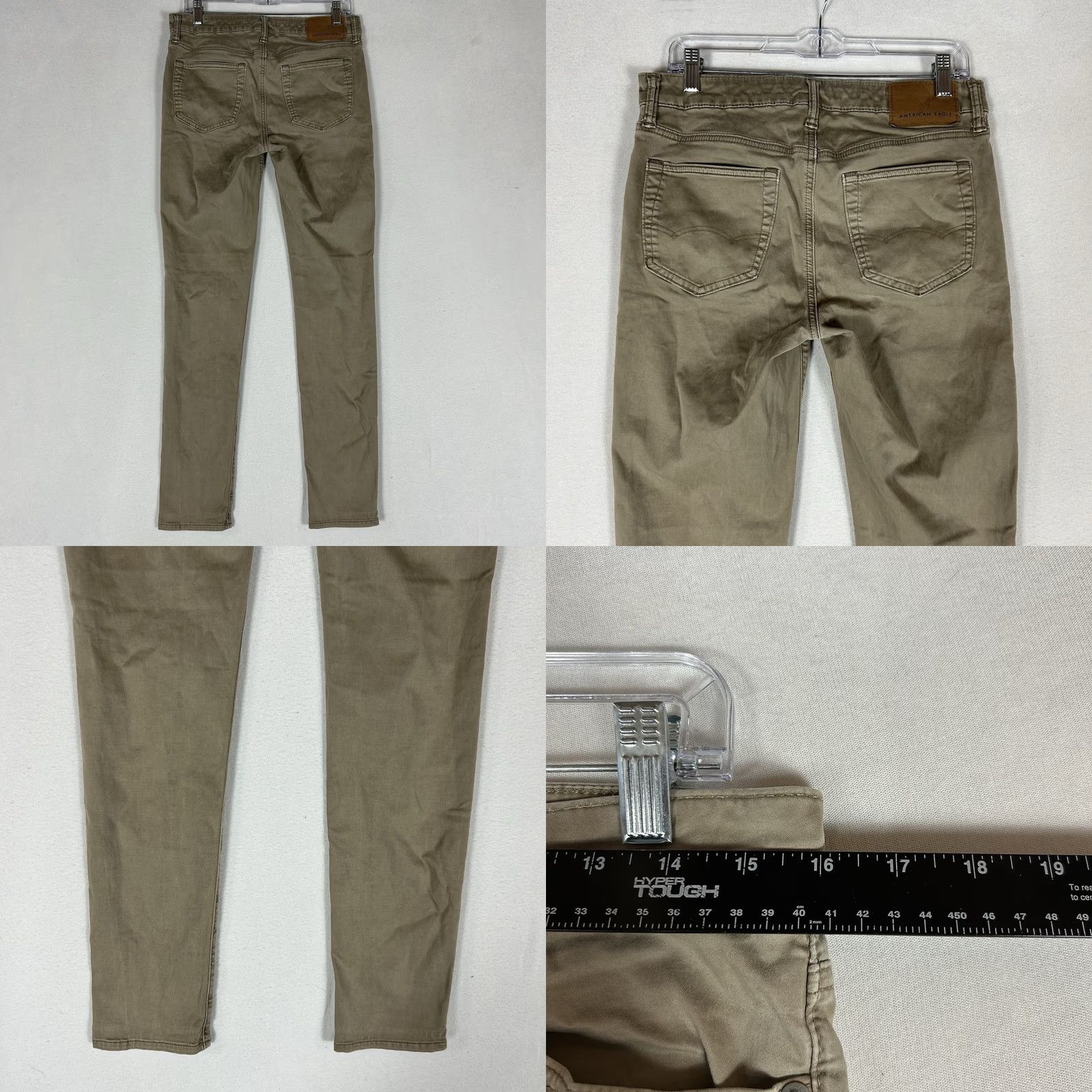 American Eagle Outfitters American Eagle Outfitters Jeans Khaki Pants Slim 30x32 Beige Tan Mid Rise Mens Skinny Pockets Stretch Beig e Size US 30 / EU 46 - 8 Thumbnail