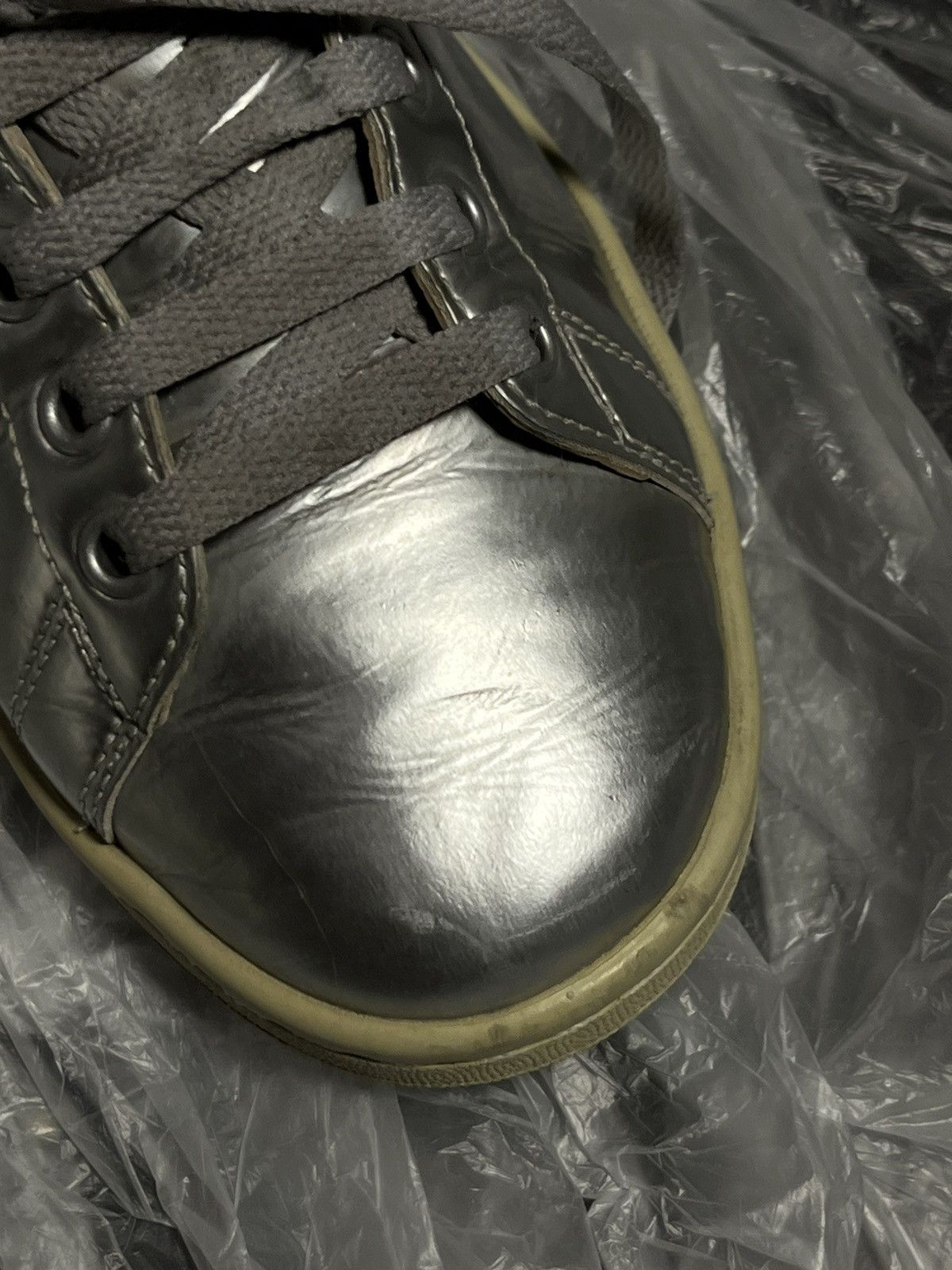 Adidas × Designer × Raf Simons Adidas x Raf Simons Stan Smith (Metallic Silver) Size US 8 / EU 41 - 7 Thumbnail