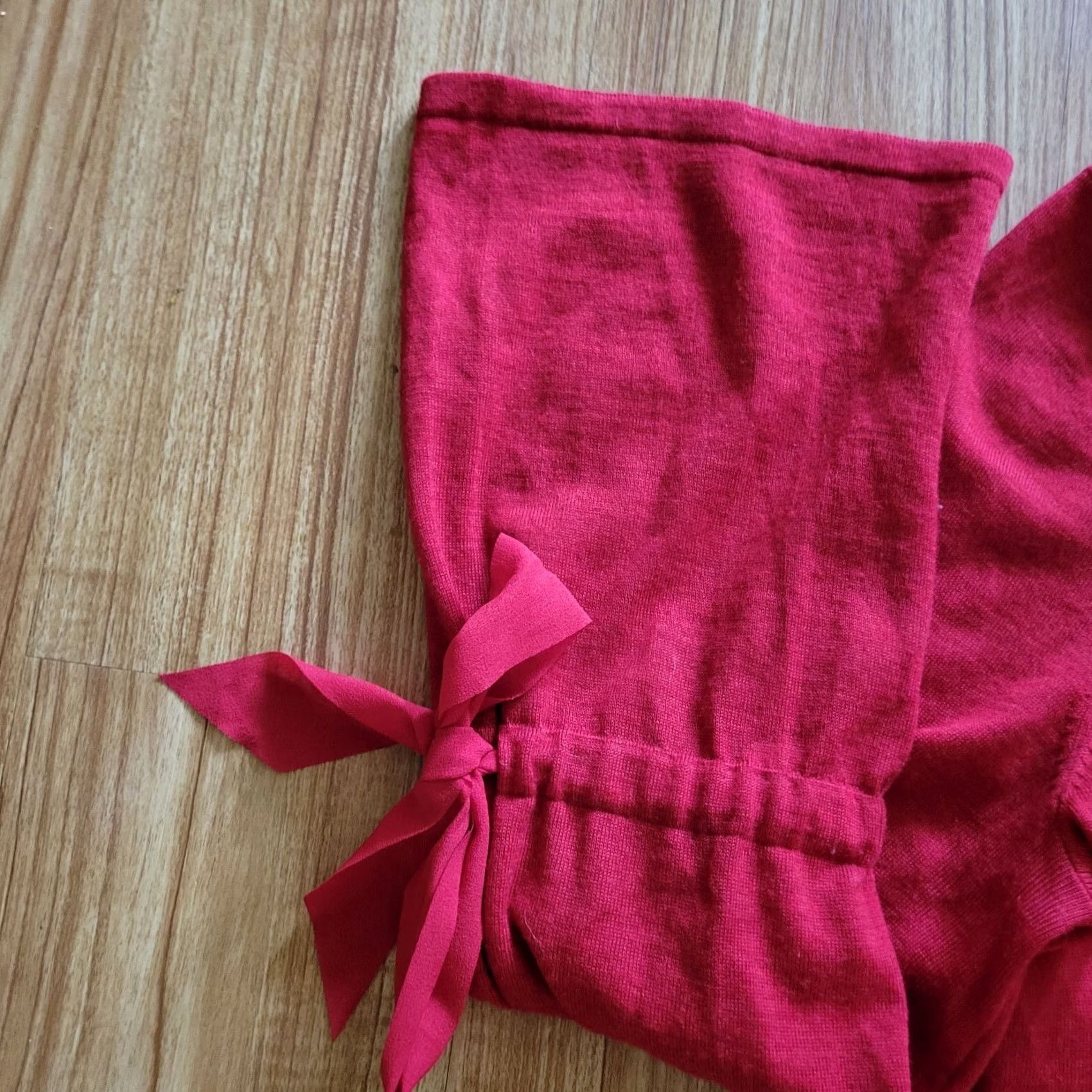 Talbots RSVP By Talbots Sweater Womens Medium Red Merino Wool Bell Sleeve With Tie Top Size M / US 6-8 / IT 42-44 - 2 Thumbnail