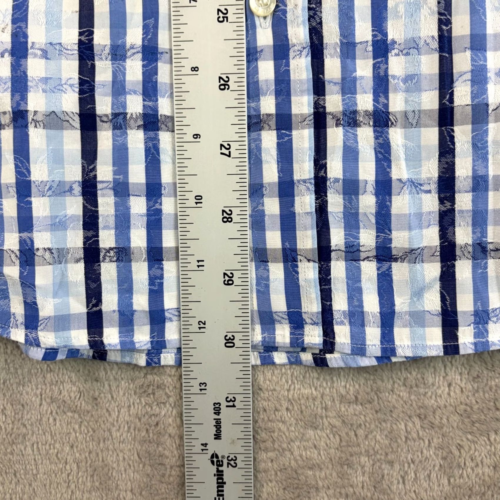 Etro ETRO Dress Shirt Men 39 Blue Plaid Floral Jacquard Made Italy Designer NWOT Size 40R - 6 Thumbnail