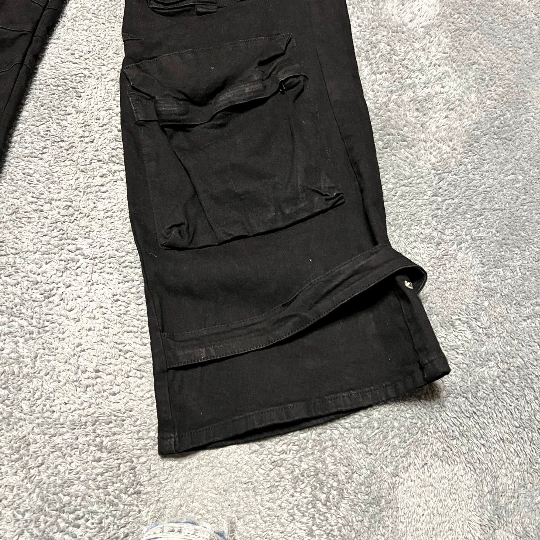 Vintage Rockstar Denim Men Cargo Jeans Black 38 x34.5 Baggy Regular Inseam 34 RSM Mahesh Size US 38 / EU 54 - 2 Thumbnail
