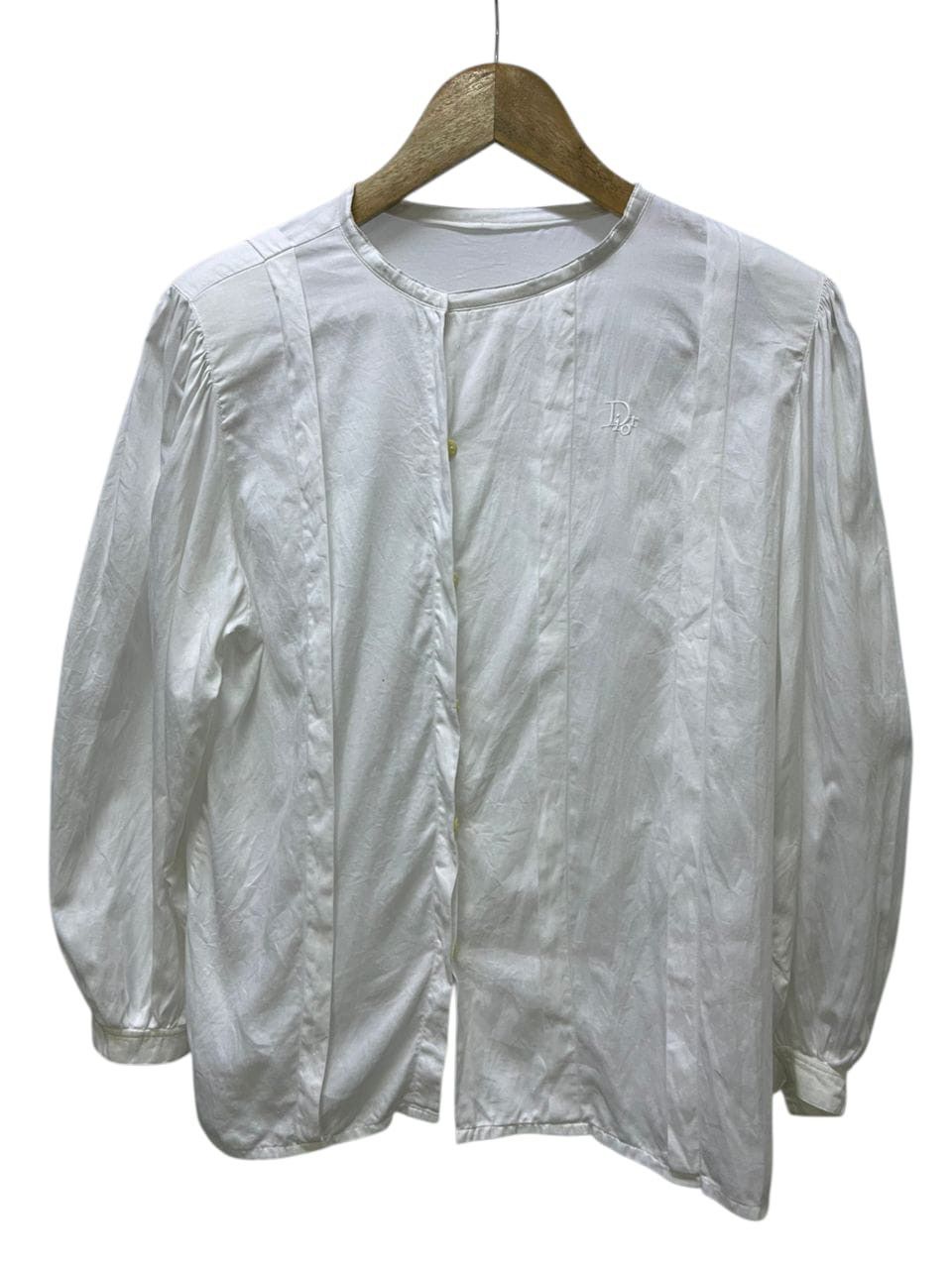 Dior Vintage Cristian Dior White Cotton Blouse Size M / US 6-8 / IT 42-44 - 1 Thumbnail