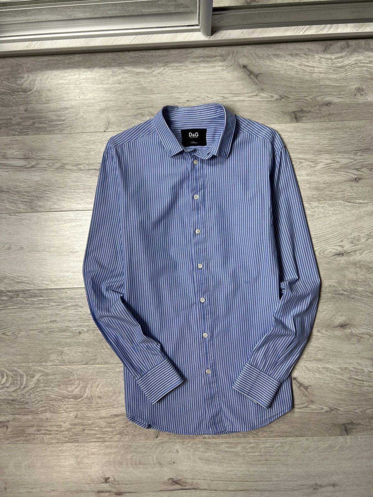 Dolce & Gabbana Dolce & Gabbana Striped Button Up Slim Shirt D&G Logo Size US M / EU 48-50 / 2 - 1 Thumbnail