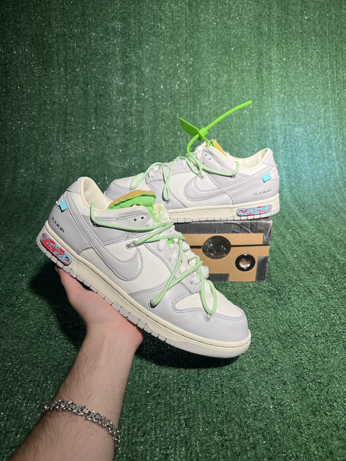 image of Nike Off White Dunk Low Lot 07 Size 11 Shoes in Cream, Men's