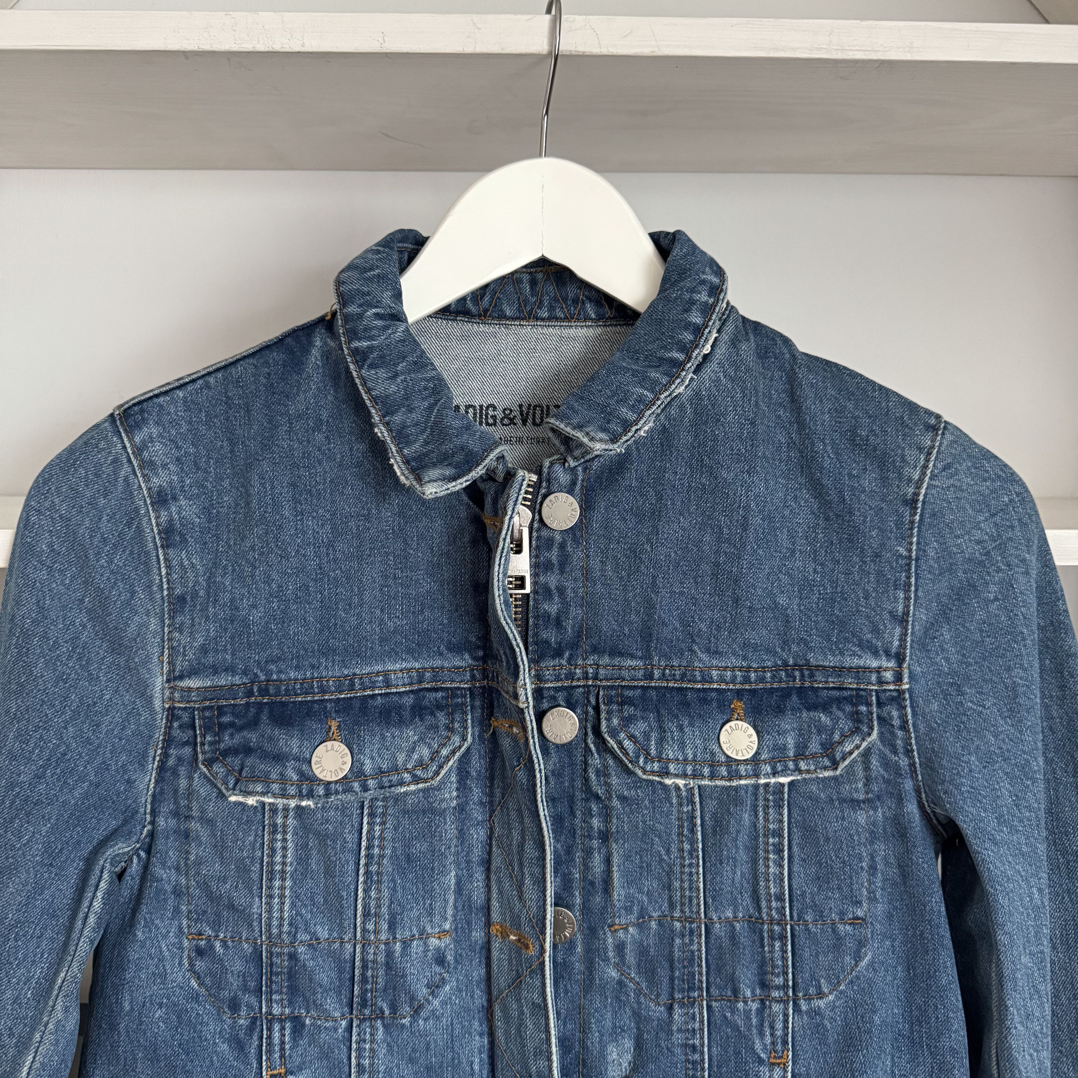Zadig & Voltaire Women's ZADIG & VOLTAIRE KIOKY Jeans Denim Distressed Jacket Size S / US 4 / IT 40 - 4 Thumbnail