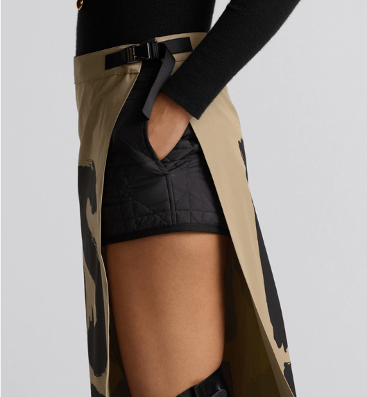Dior o1w1db11225 457P84 Open-Front Midi Skirt in Beige/Black Size 26" / US 2 / IT 38 - 5 Thumbnail