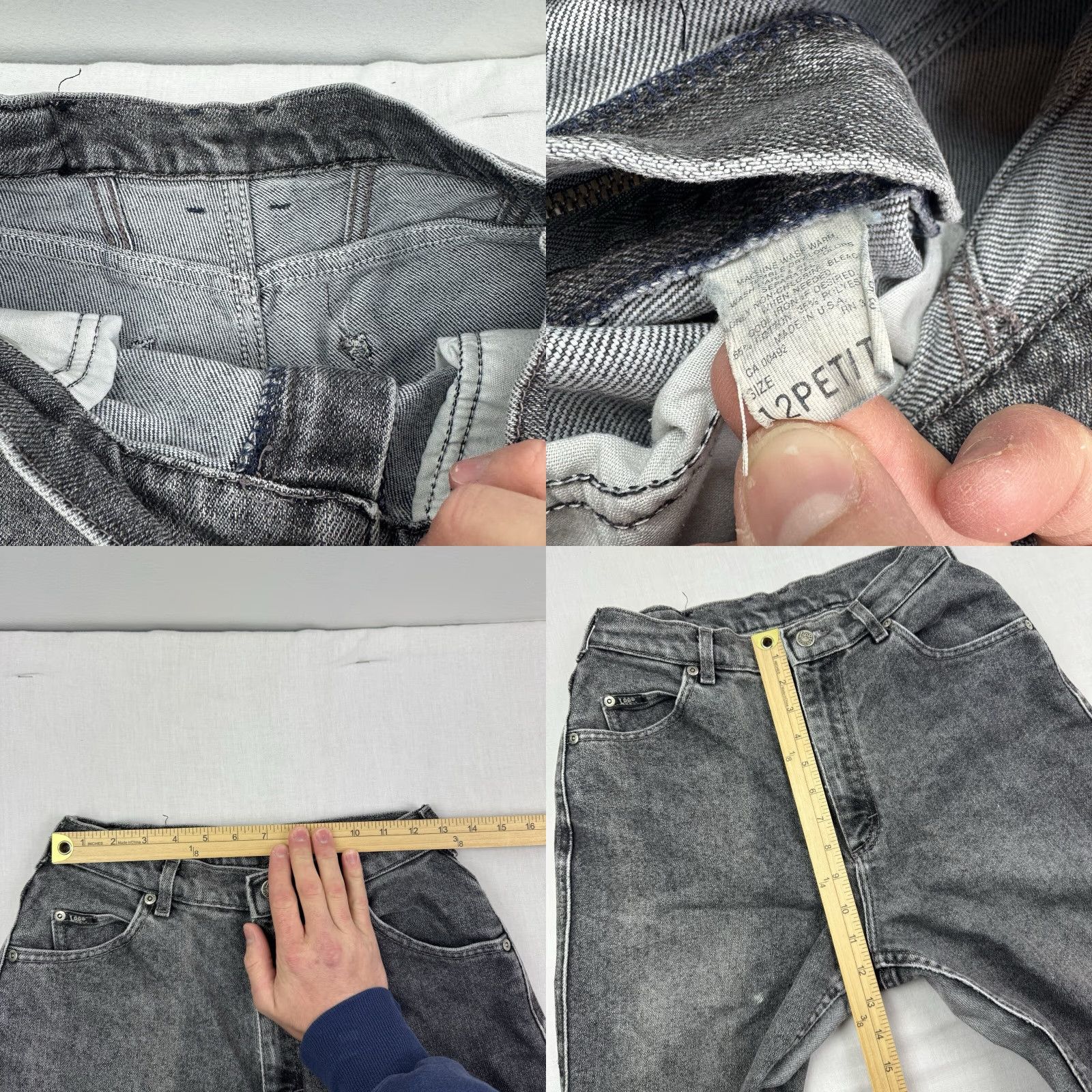 Lee VINTAGE Lee Riders Jeans Women 12 Petite Black Faded Worn Mom High Waist 90s Jeans Mens Womens Girls Size 34" / US 12 / IT 48 - 8 Thumbnail