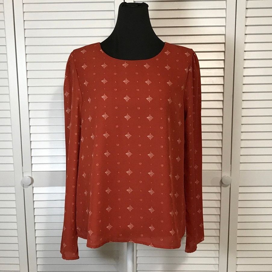 Other Blue Rain Boho Retro Orange Relaxed Lined Blouse M Size M / US 6-8 / IT 42-44 - 1 Thumbnail