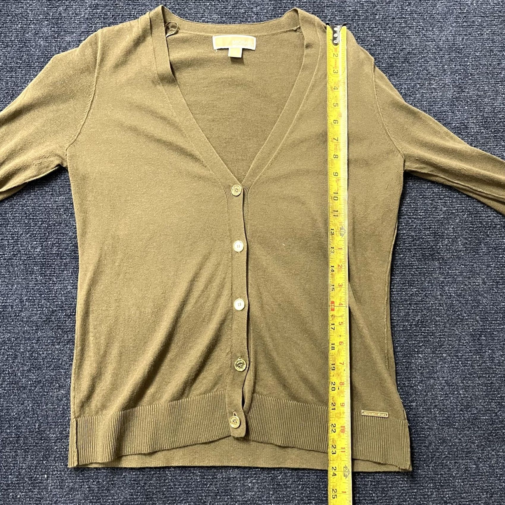 Michael Kors Michael Kors Cardigan Sweater Womens Medium Green V Neck Button Knit Long Sleeve Size M / US 6-8 / IT 42-44 - 5 Thumbnail