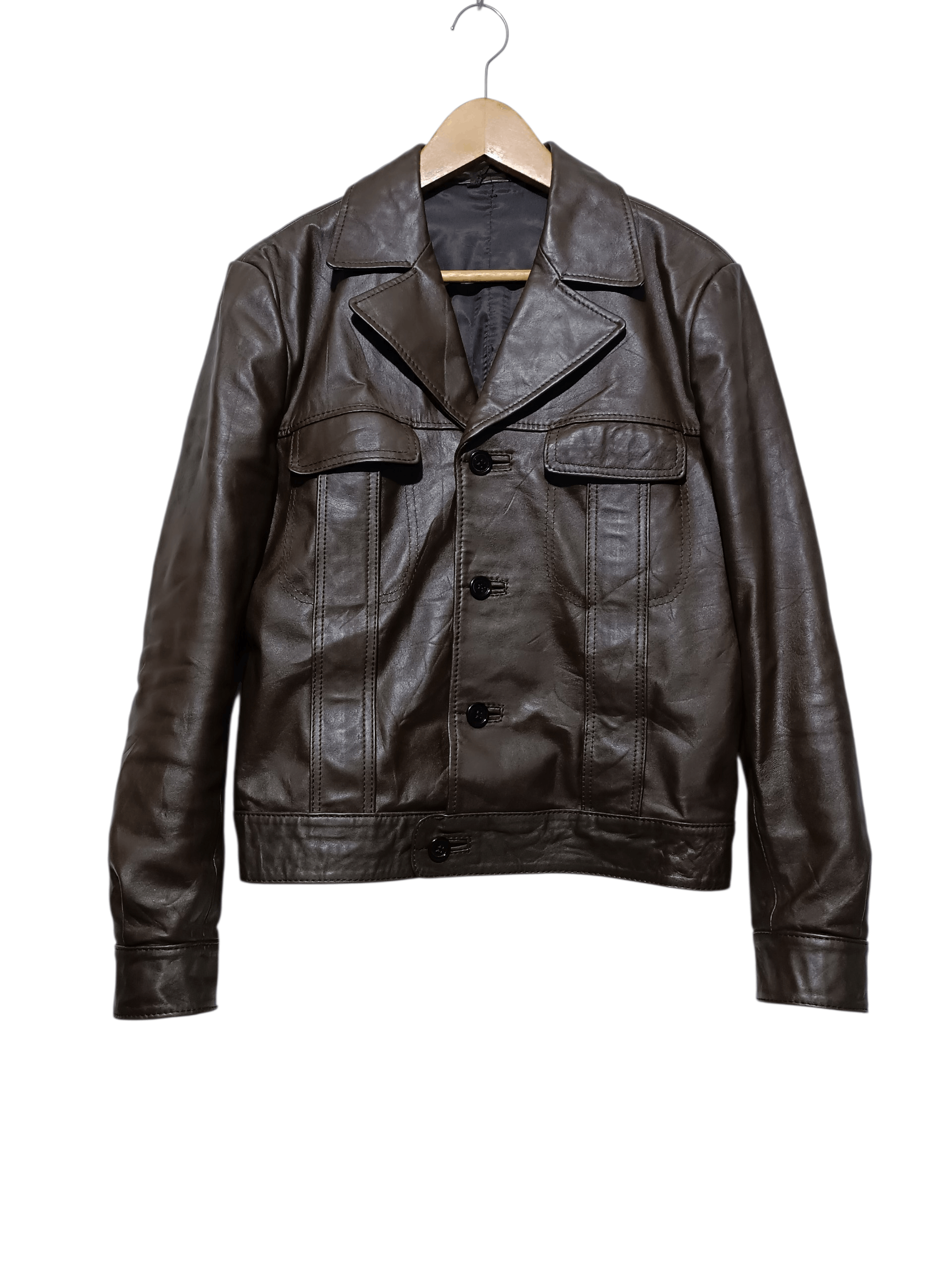 Other Vintage Made In Italy Brown Leather Rider Jacket Size US M / EU 48-50 / 2 - 1 Thumbnail