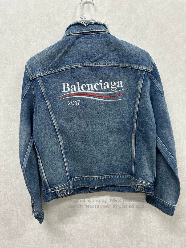 Balenciaga Balenciaga Coke Denim Jacket Distressed Style Size US M / EU 48-50 / 2 - 2 Thumbnail