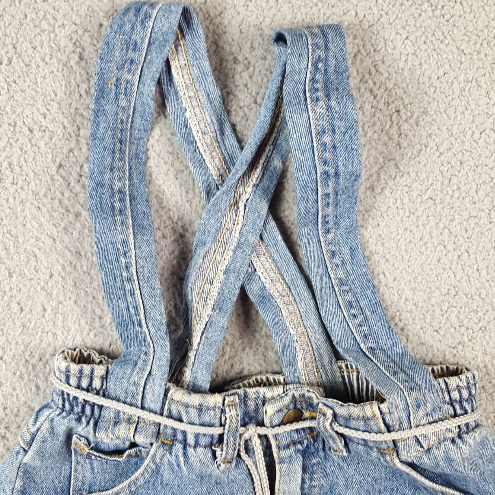 Lee VINTAGE Lee Jeans Denim Overall Shoulder Bag Medium Blue Pockets 90s 80s Biker Womens Size 32" / US 10 / IT 46 - 2 Thumbnail