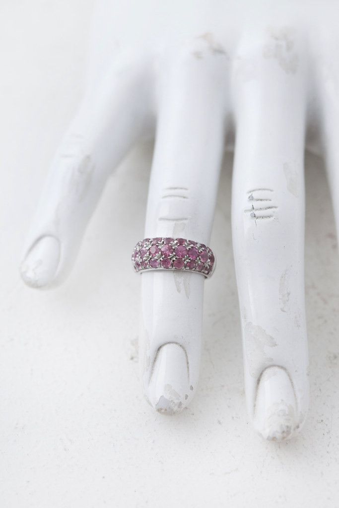 Other White gold pave sapphires ring US 4.75 Size ONE SIZE - 3 Thumbnail