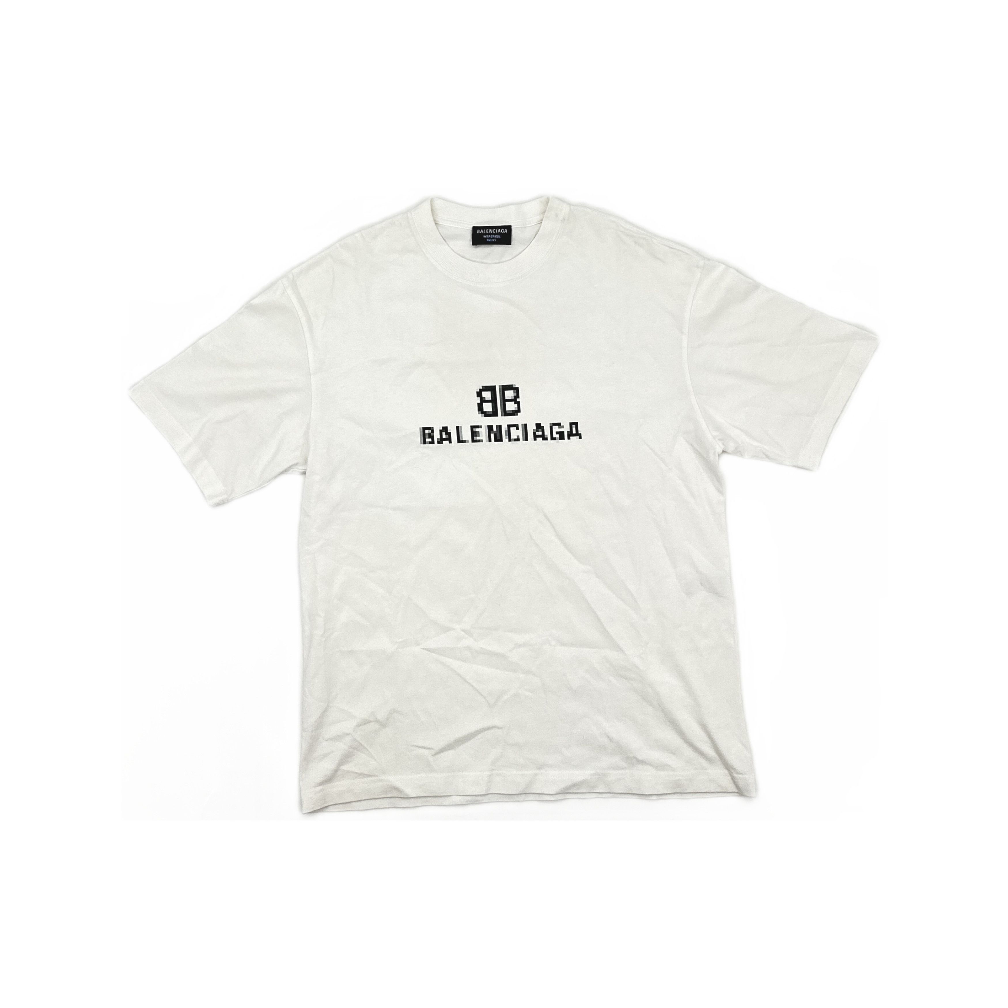 Balenciaga Balenciaga Pixel Logo T-Shirt Size XXS Size US XXS / EU 40 - 1 Thumbnail