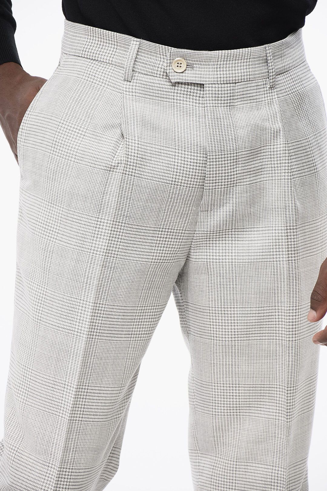 Brunello Cucinelli og1mm0825 Single-pleatet Cotton Blend Pant in Grey Size US 40 / EU 56 - 2 Thumbnail