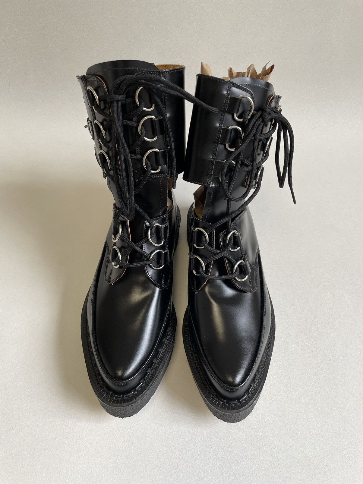 Comme des Garcons Black Leather Combat Boot Creepers Size US 9 / IT 39 - 4 Thumbnail