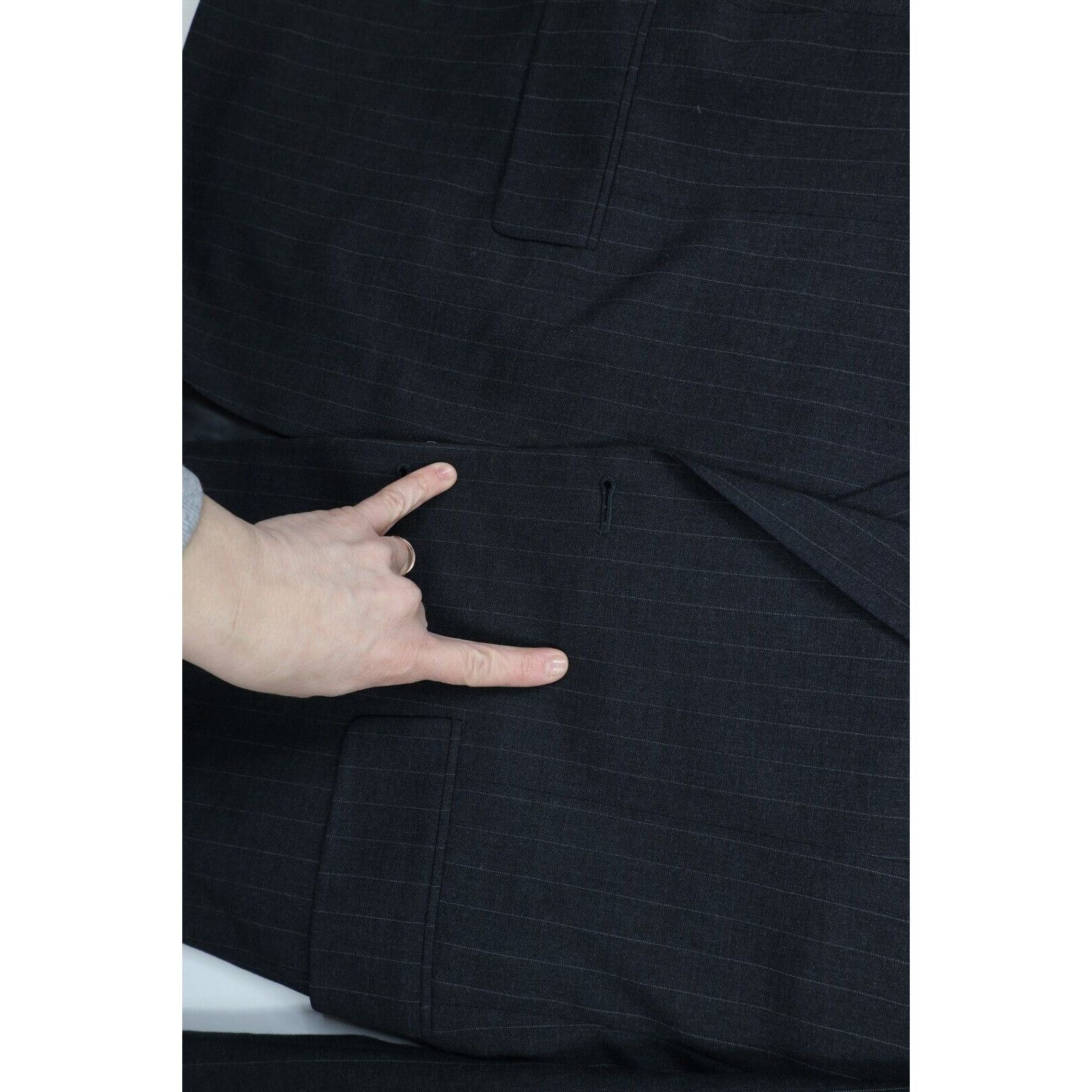 Vintage Vintage 70s Savile Row Hardy Amies Pinstriped Wool Suit Size 44L - 5 Thumbnail