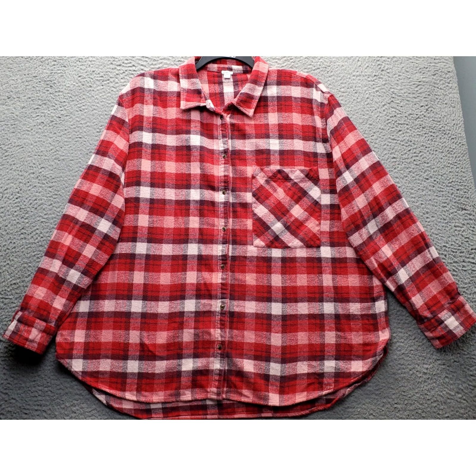 Vintage Aerie Womens XXL Flannel Shirt Multi Plaid Button Up Collared Shirt Regular Fit Vintage? No Size XXL / US 16-18 / IT 52-54 - 2 Thumbnail