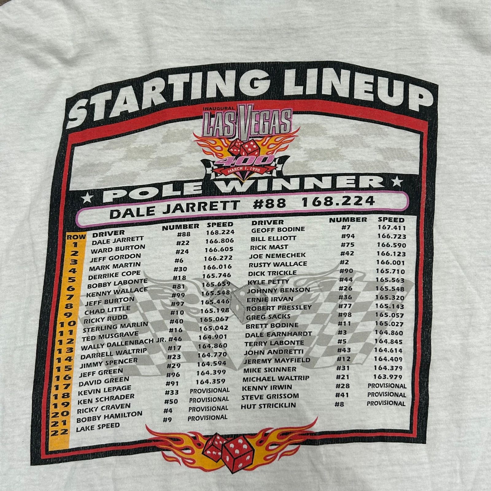 NASCAR Vintage 1998 Las Vegas 400 NASCAR White Tee T Shirt Size XXL Size US XXL / EU 58 / 5 - 4 Thumbnail