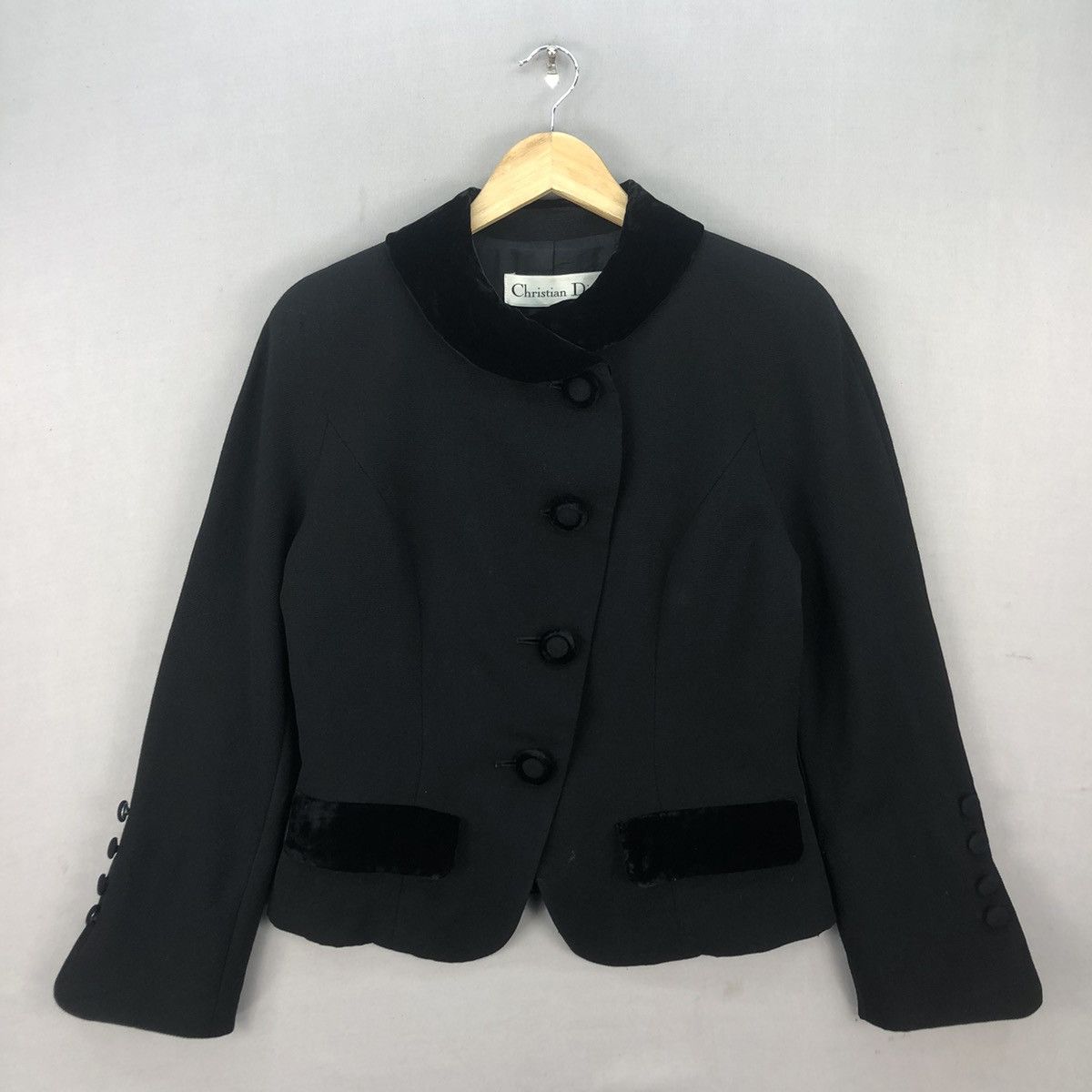 Dior Vintage Christian Dior Velvet Cropped Jacket Size S / US 4 / IT 40 - 1 Thumbnail