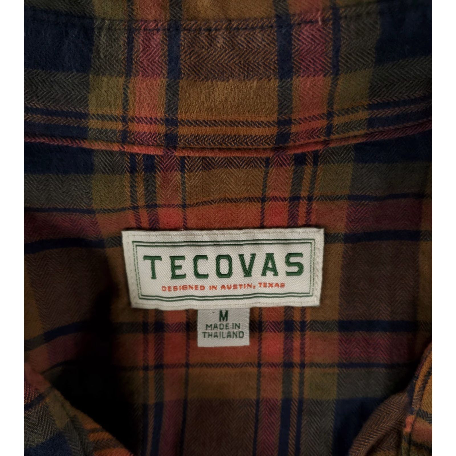 Tecovas Tecovas Pearl Snap Shirt Long Sleeve BrownBlueRed Plaid Mens M Size US M / EU 48-50 / 2 - 2 Thumbnail
