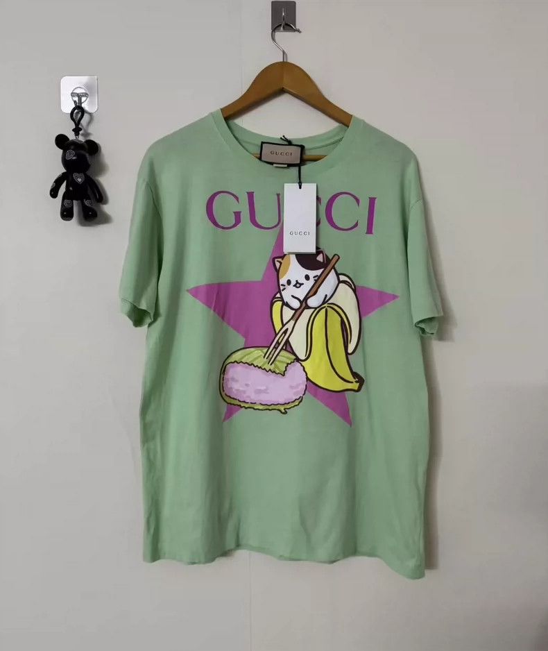 Gucci Gucci Mint Green Cat Short Sleeve T-Shirt- DMC Size US M / EU 48-50 / 2 - 1 Thumbnail