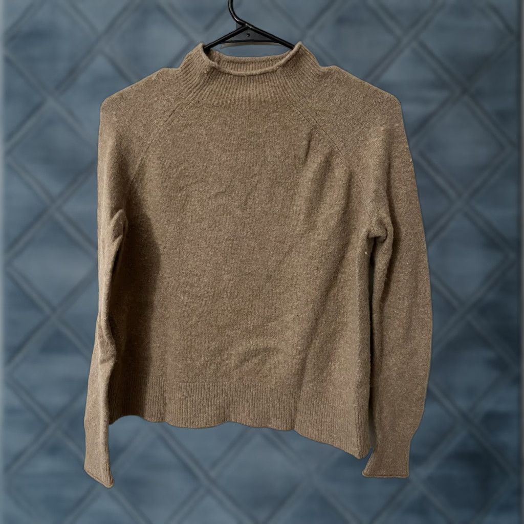 J.Crew J.CREW Women's Mock Neck Sweater XXS Brown Merino Blend Classic Pullover Long Sleeve Fall Winter Size XXS / US 00 / IT 34 - 1 Thumbnail