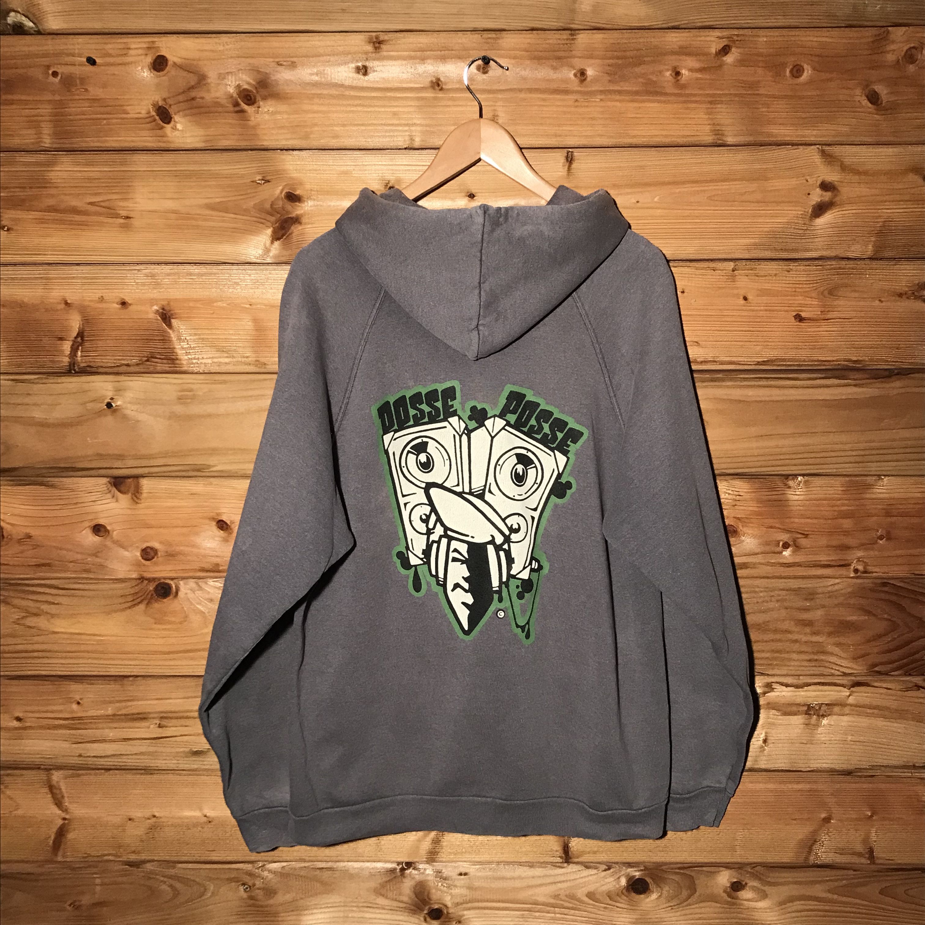 image of Band Tees x Vintage 90's Dosse Posse Clothing Speakers Boombox Music Hoodie in Grey (Size Large)