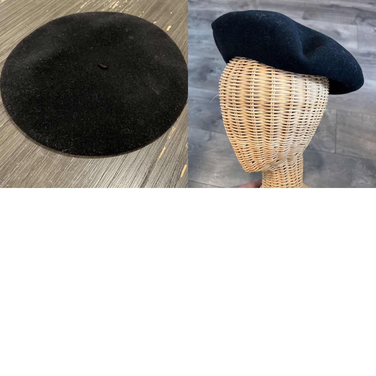 Vintage VINTAGE Berrion Beret Black Wool 58 - 10 Women's Fall Winter Size ONE SIZE - 8 Thumbnail