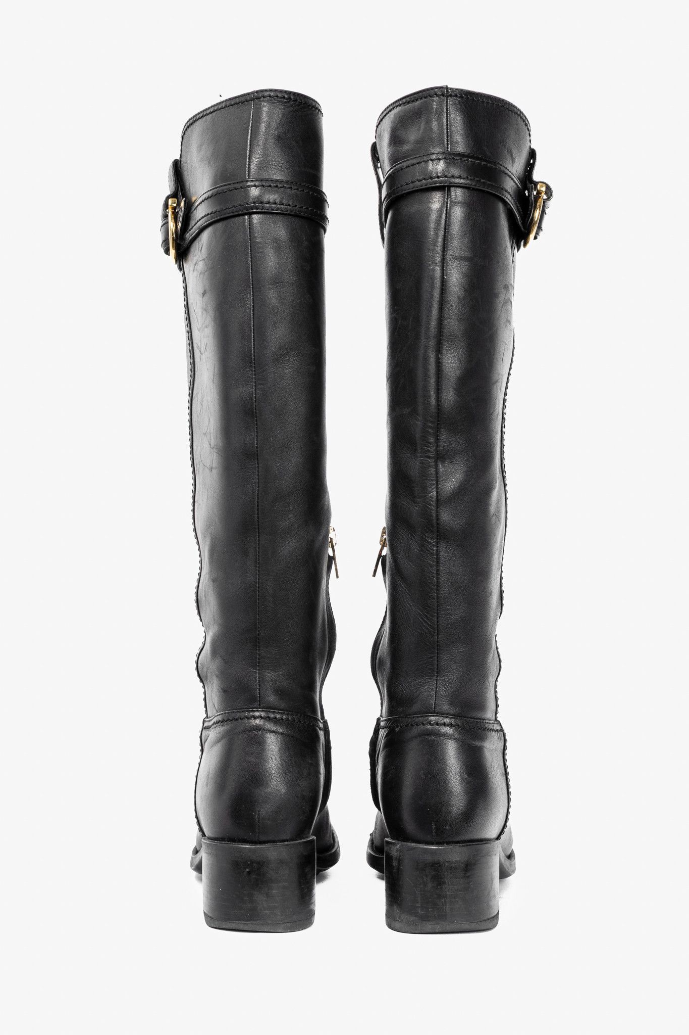 Salvatore Ferragamo Salvatore Ferragamo Robespierre Fersea Gancio Riding Boots Size US 7.5 / IT 37.5 - 3 Thumbnail
