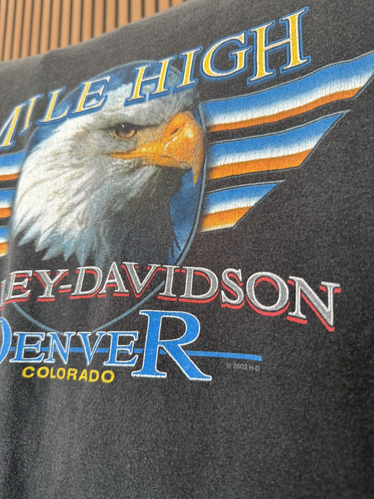 Harley Davidson 2003 Faded Harley Davidson Denver Colorado Eagle t-shirt Y2K Size US XXL / EU 58 / 5 - 4 Thumbnail