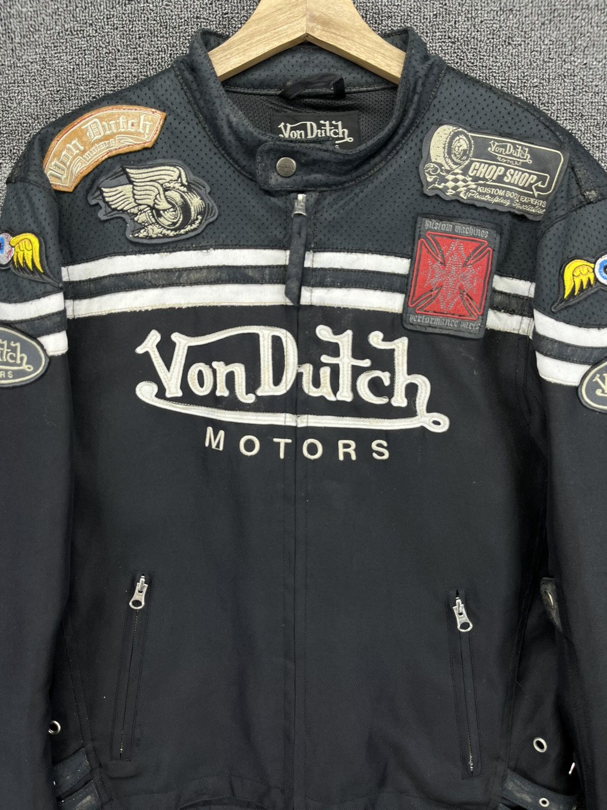 Von Dutch Vintage Von Dutch Trashed Rare Motor Racing Jacket Size US L / EU 52-54 / 3 - 5 Thumbnail