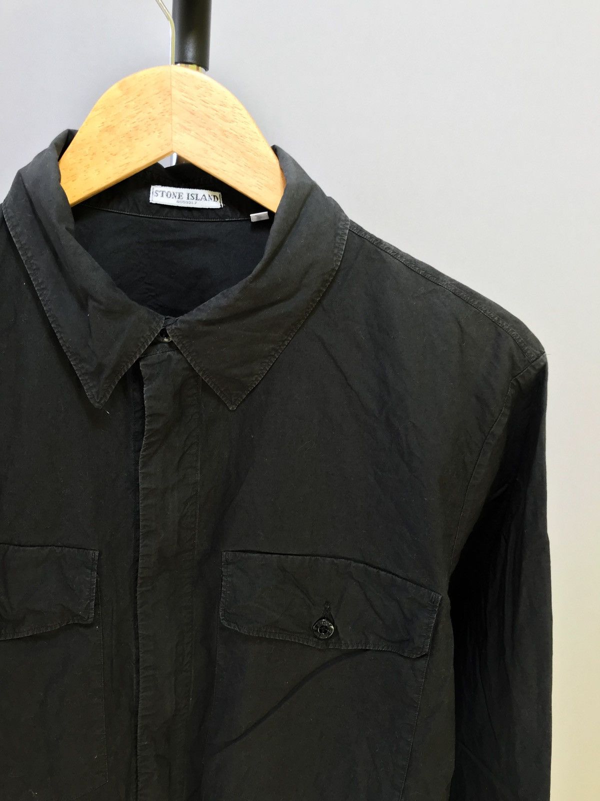 Stone Island × Vintage Stone Island Shirt Dark Black RARE 0559217 overshirt zip Size US M / EU 48-50 / 2 - 4 Thumbnail