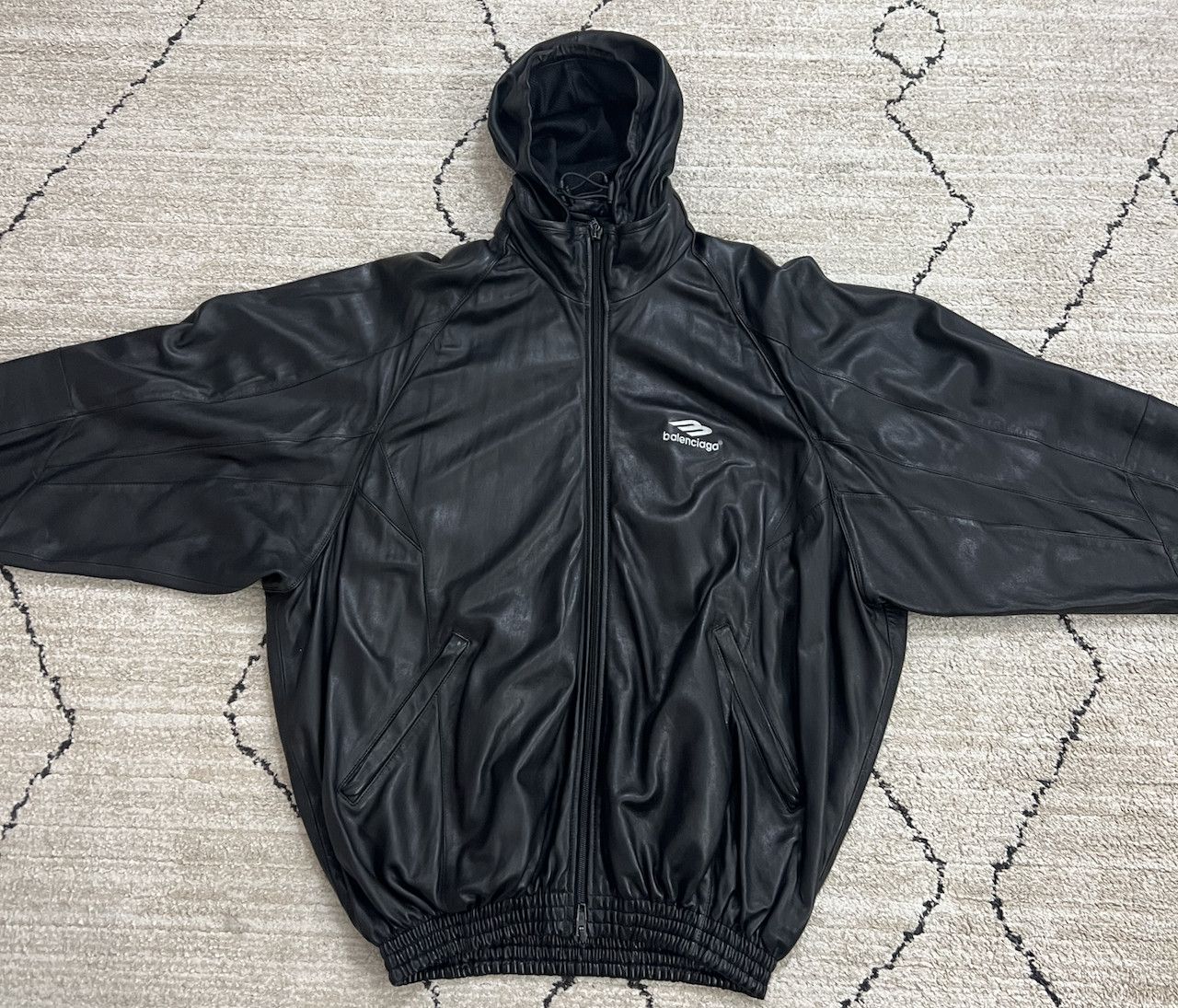 Balenciaga BALENCIAGA B-Sporty Leather Bomber Jacket Size US XL / EU 56 / 4 - 4 Thumbnail
