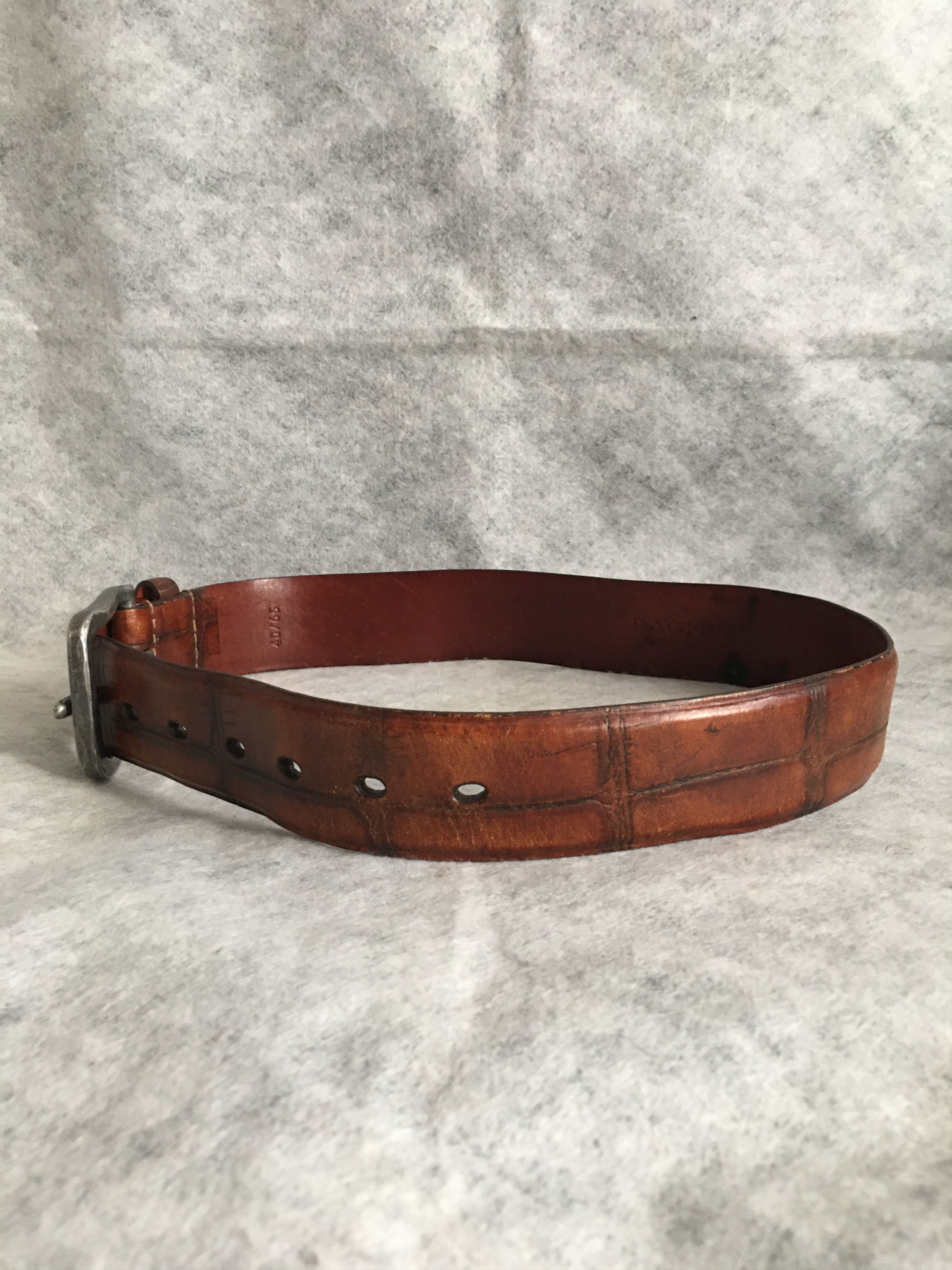 Other Bagpipe Parma Leather Italy Belt Croco Embossed Size 40/65 Size ONE SIZE - 6 Thumbnail