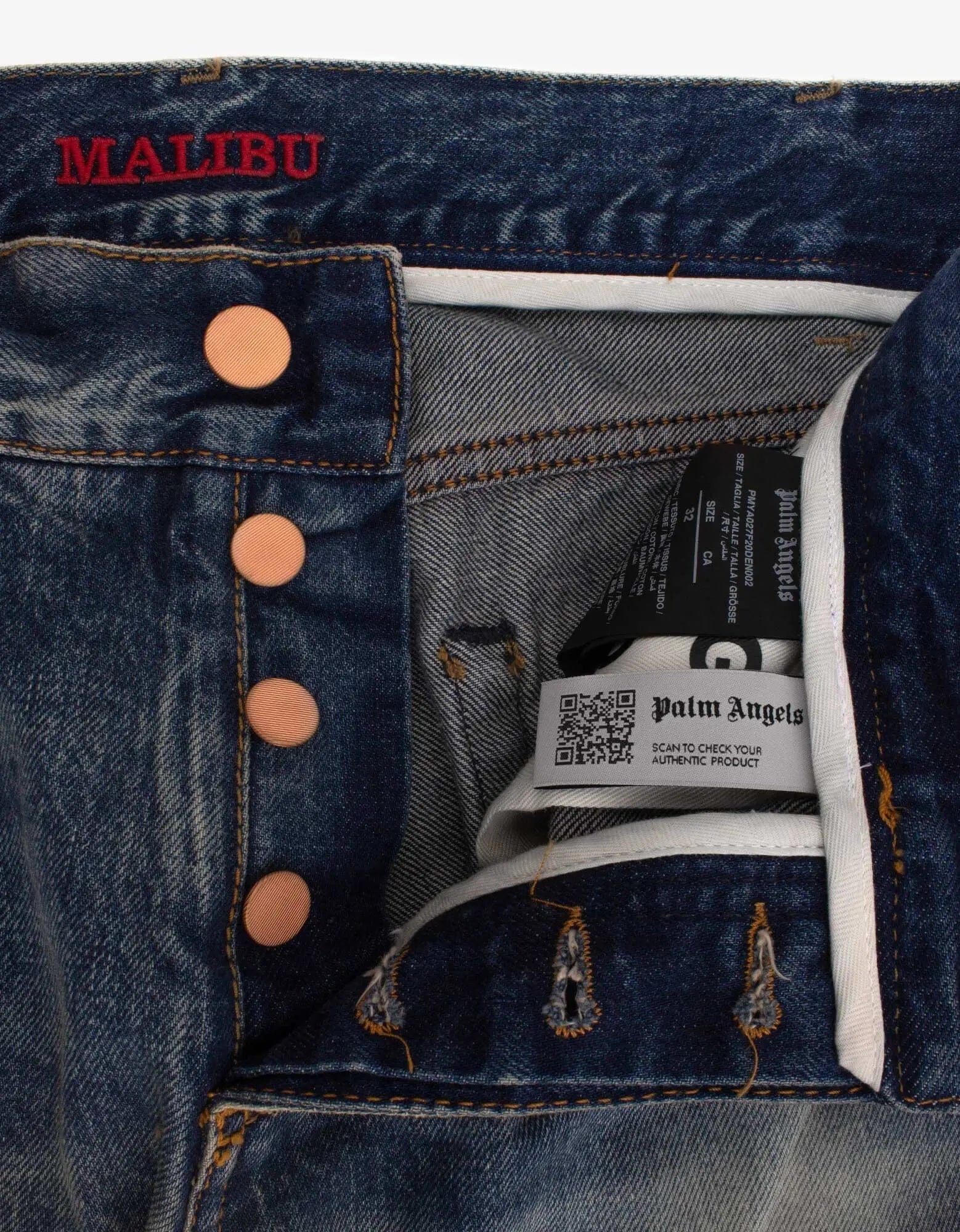 Palm Angels Palm Angels Light Blue Malibu Distressed Jeans Size US 36 / EU 52 - 5 Thumbnail
